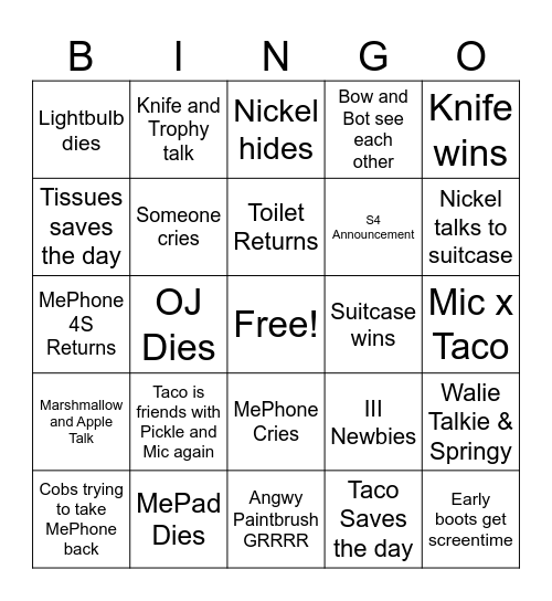 II2 Ep16 Bingo! Bingo Card