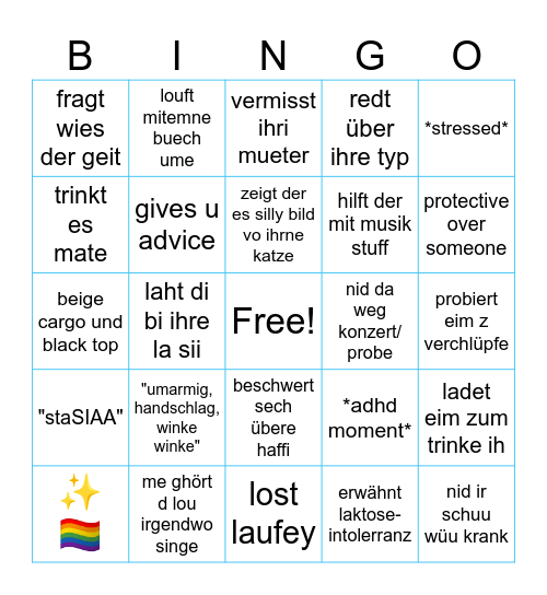 Lou🐦 Bingo Card