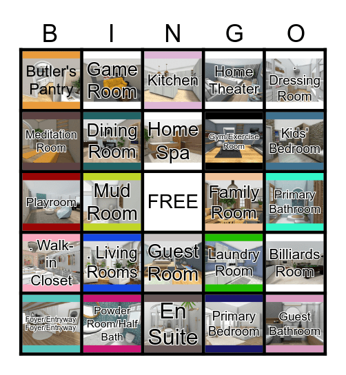 Interior Design Bingo Card