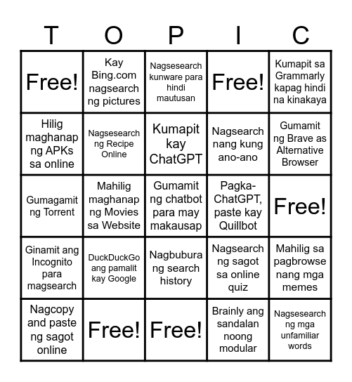 EMP.TECH. BINGO - Educ. Edition Bingo Card