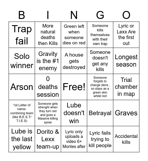 Enchanted Life Bingo Card