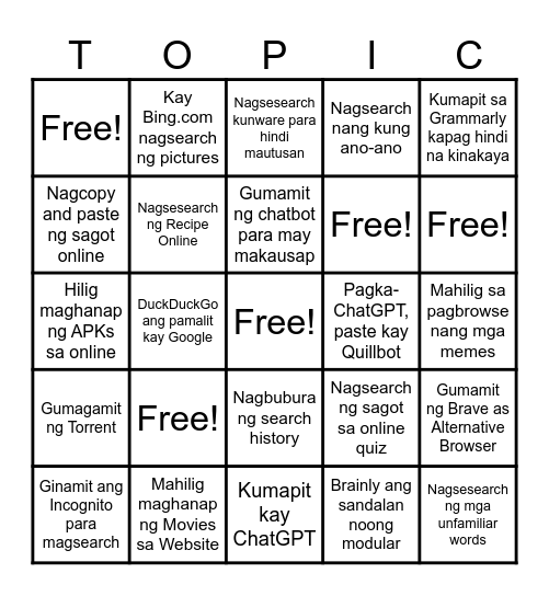 EMP.TECH. BINGO - Educ. Edition Bingo Card