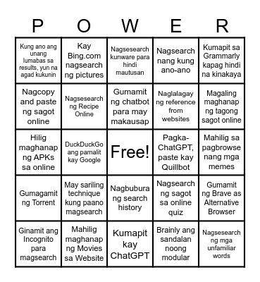 EMP.TECH. BINGO - Educ. Edition Bingo Card