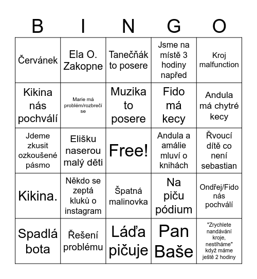 Kvitek Bingo Card