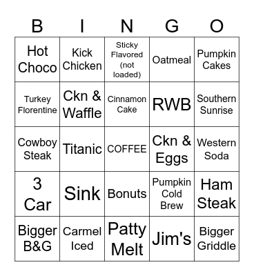 Name: Bingo Card
