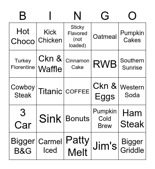 Name: Bingo Card