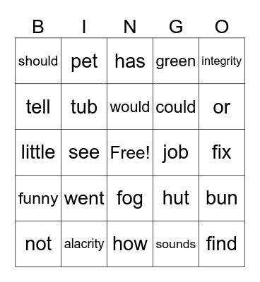 Wonders Gr. 2 Unit 1, Week 2 Bingo Card