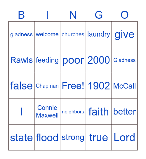 WMU Bingo Card