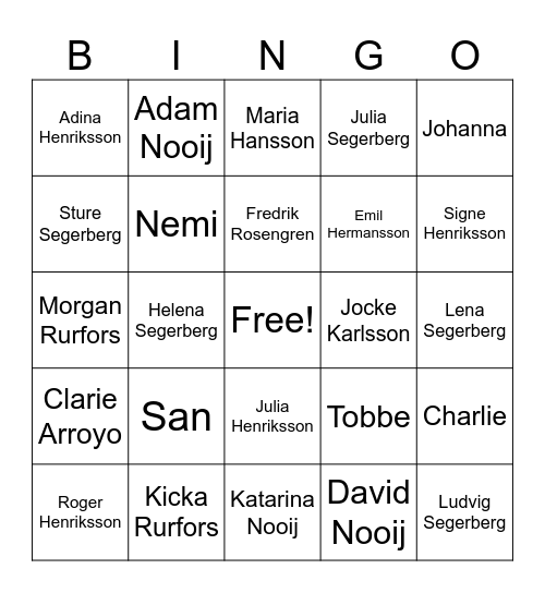 Mingelbingo Card