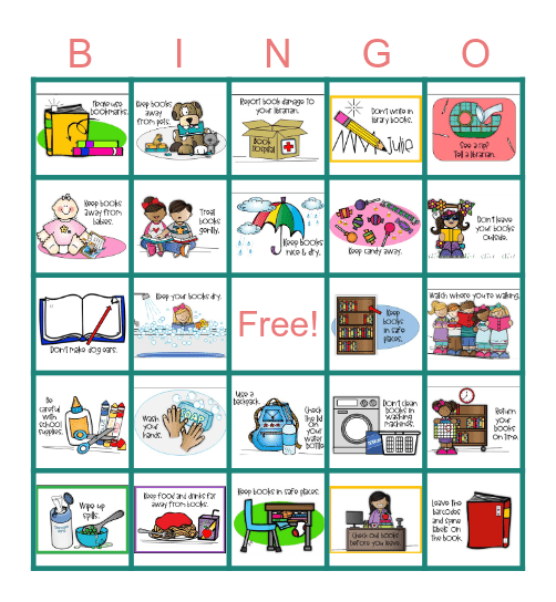 Book Care Bingo Card