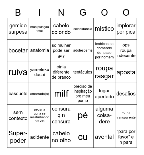 bingo de hentai Bingo Card