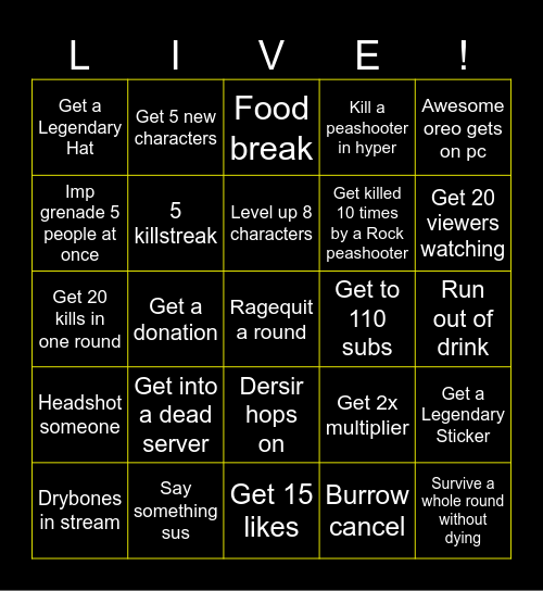 GW2 10 Hour stream Bingo Card