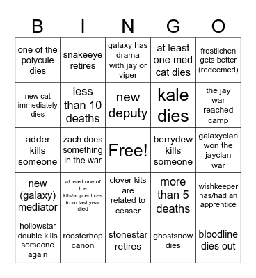 Galaxy Bingo! Bingo Card