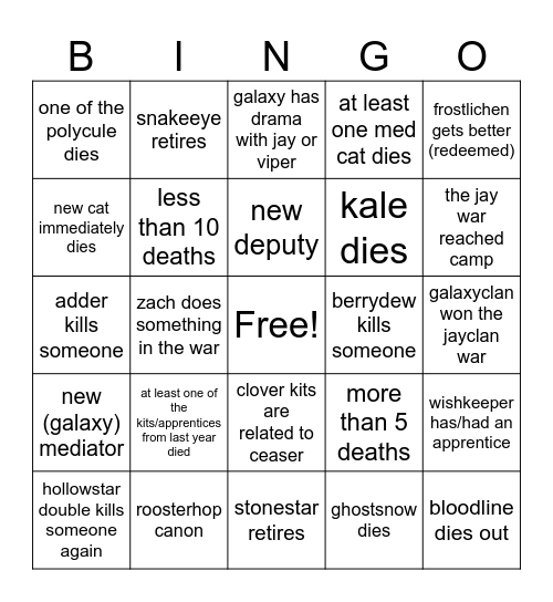 Galaxy Bingo! Bingo Card