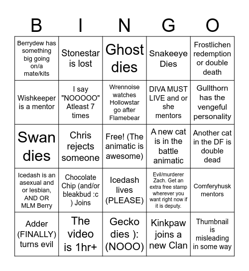 Year 22 Bingo Card