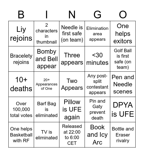 TPOT 13 BINGO Card