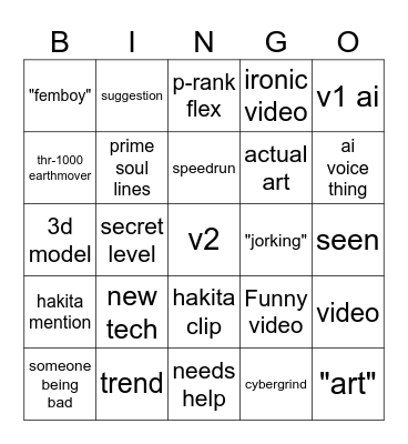 r/Ultrakill Bingo Card