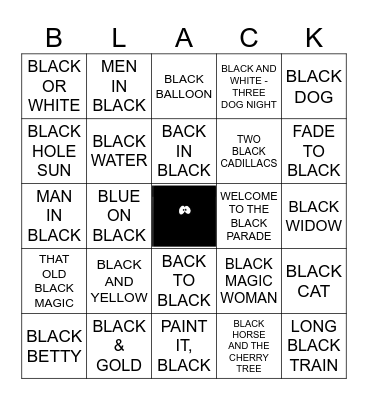 ALL-BLACK Bingo Card