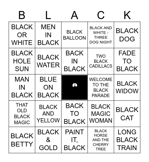 ALL-BLACK Bingo Card