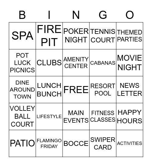 ESPLANADE Bingo Card