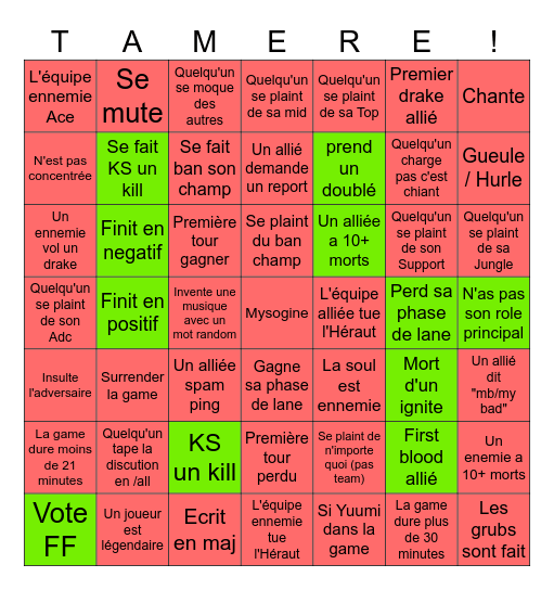 bingo lol mdr Bingo Card