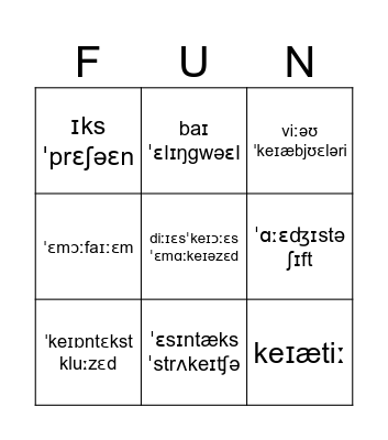 Moshe's language related Cards Bingo Card
