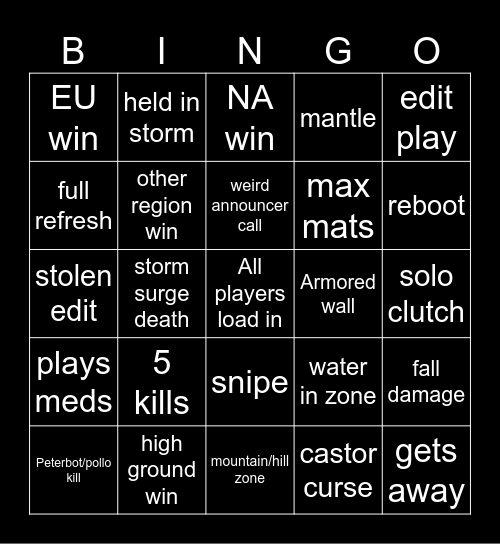 FNCS Global Bingo Card