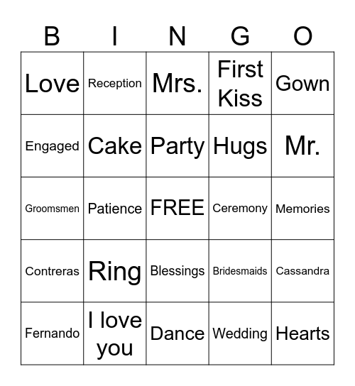 Cassandra + Fernando Bingo Card