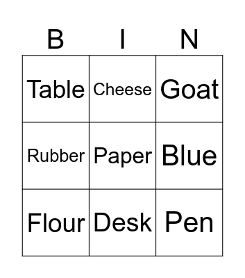 Randoms Bingo Card