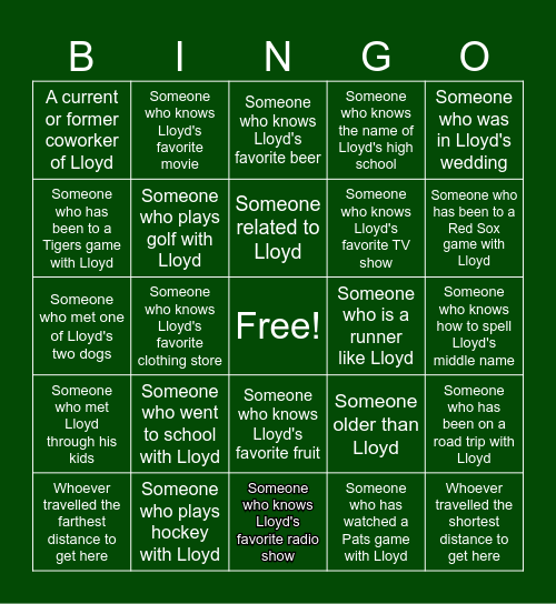 Lloyd's 75th Par-Tee Bingo! Bingo Card