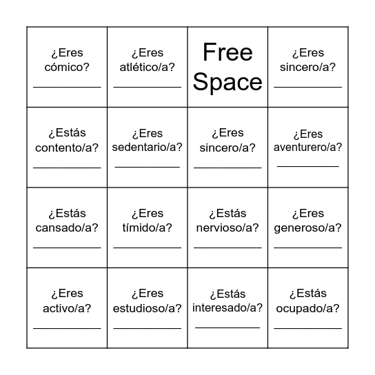 Encuentra a alguien que... Bingo Card