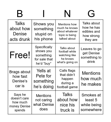 Dillion bingo Card