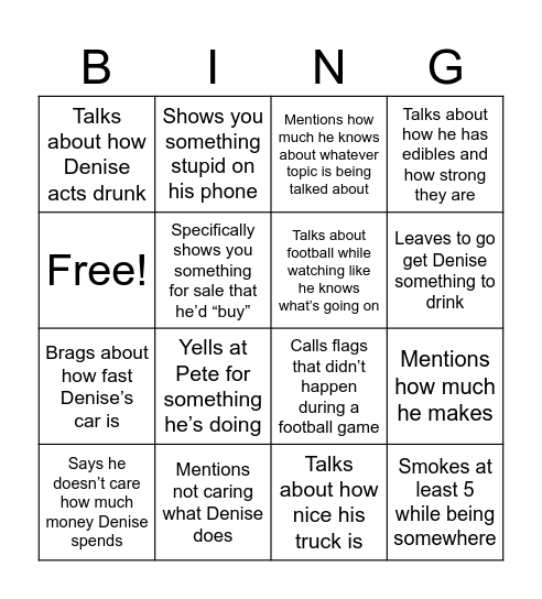 Dillion bingo Card