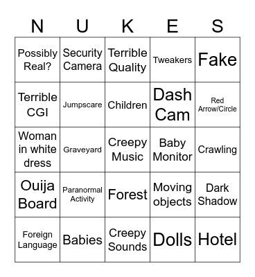 Nuke's Top 5 Bingo Card