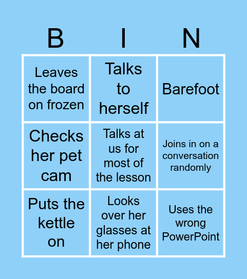 Liz Lesson Bingo Card