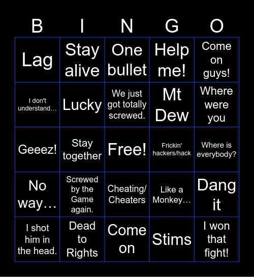 Jeff'isms Bingo Card