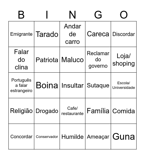 BINGO Card