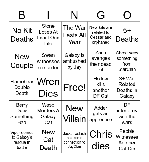 GC Year 22 Bingo Card