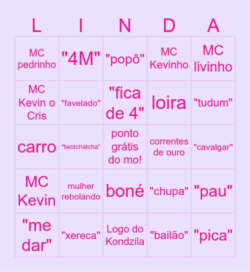 Bingo dos mo Bingo Card