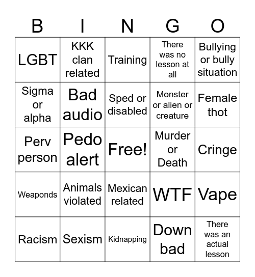Tomorrows teachings Bingo Card