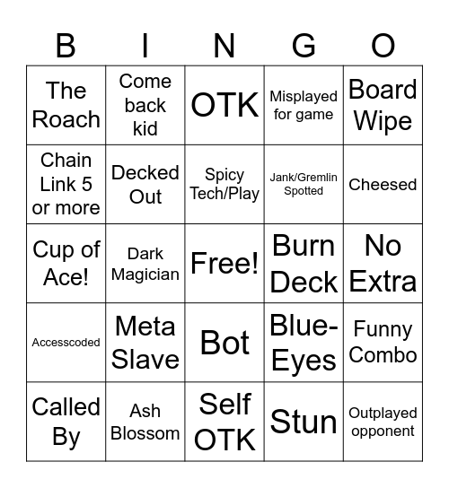 YGO Bingo Card