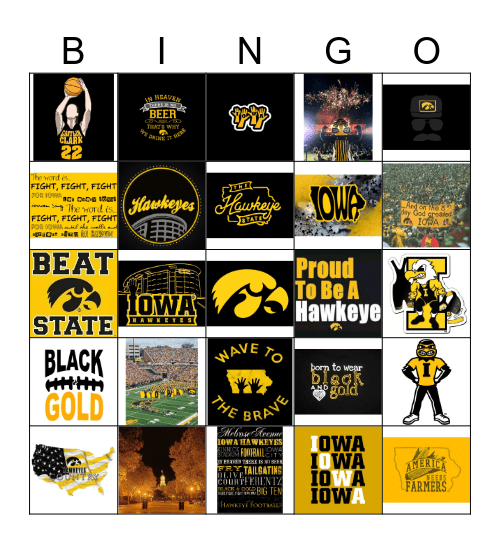 Iowa Hawkeyes Bingo Card