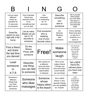 Self-Care Bingo Card