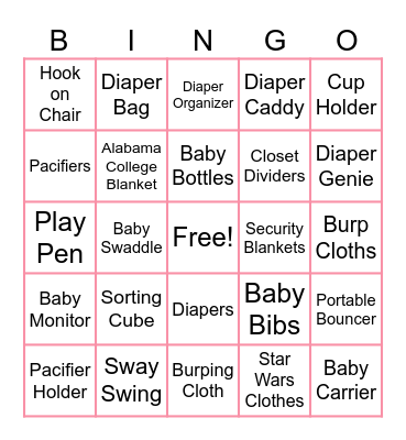 Baby Gift Bingo Card