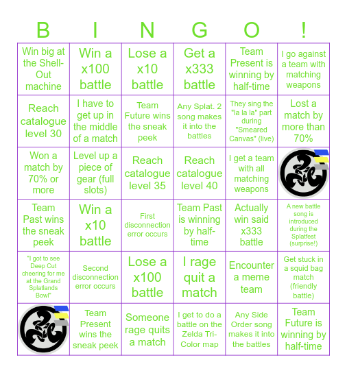 A Bingo Card for Grand Festival to make things more fun because this is probably going to be an unfair fight against Team Present Bingo Card