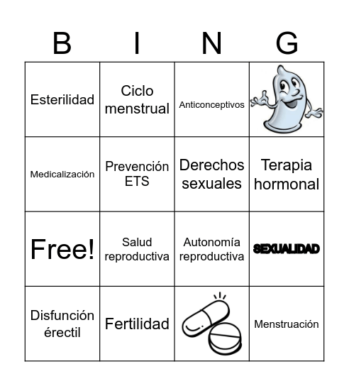 Bingo de la sexualidad Bingo Card