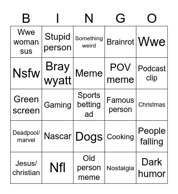Insta Bingo Card