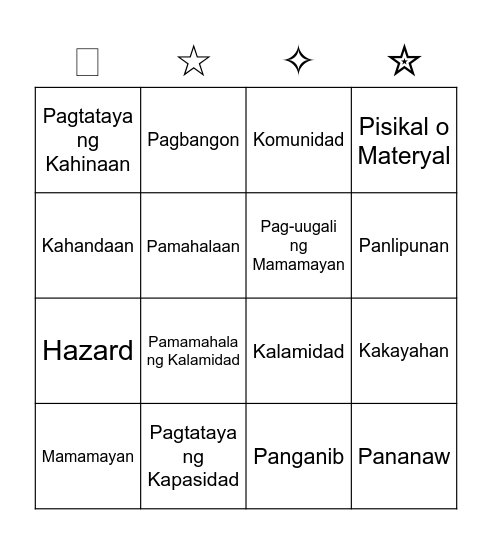 Kakayahan Bingo Card