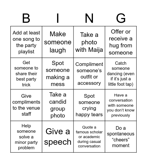 Karonkka Bingo Card