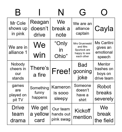 Gooneetes Bingo Card